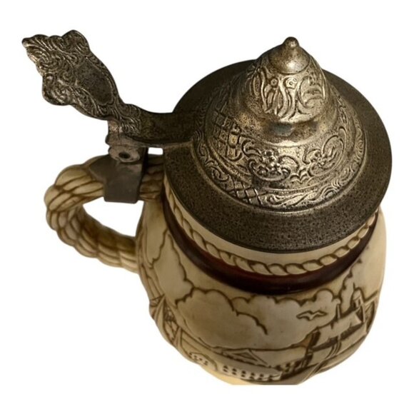 Vintage Avon Collectors Beer Stein with Pewter Lid – Nautical Ship Design - Picture 5 of 8